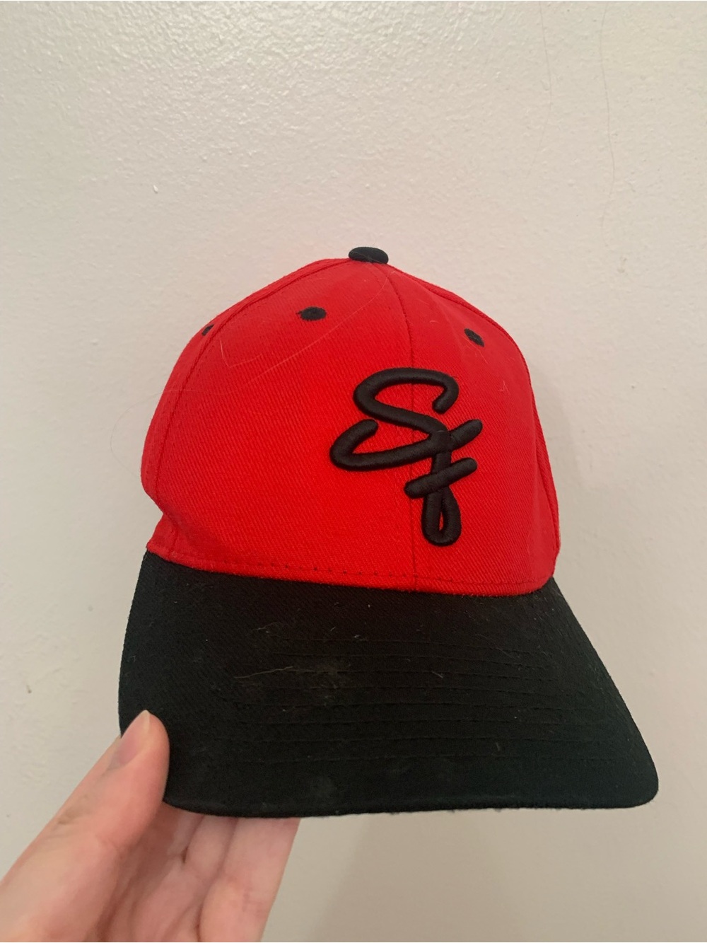SF 49ers SnapBack Panel Mid Profile Baseball Cap Red Black Combo